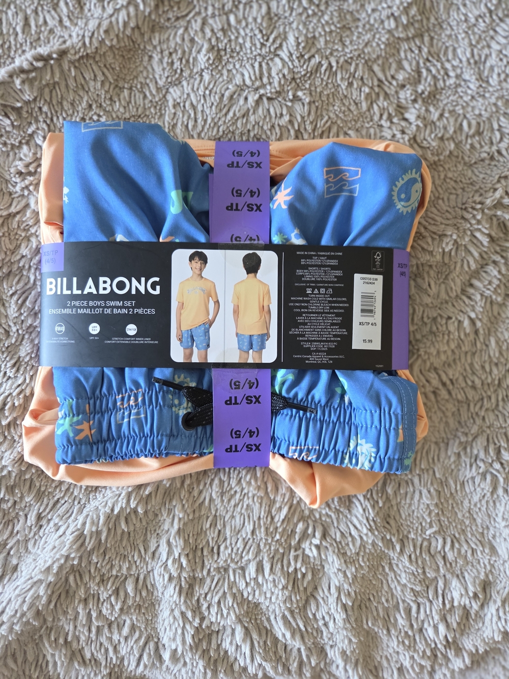 NWT Billabong Boys XS (shirt and shorts)